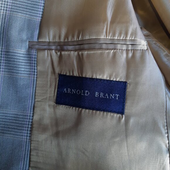 ARNOLD BRANT SZ 40R Plaid Men's Sport Jacket Beige - Picture 5 of 14